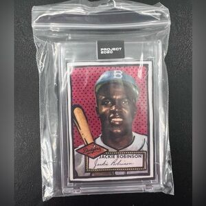 Topps Project 2020 baseball card featuring Jackie Robinson